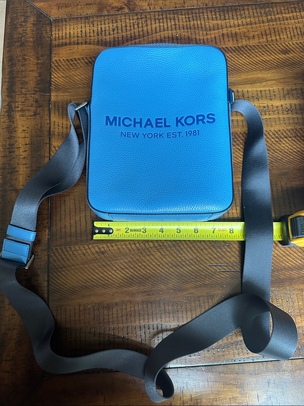 Michael Kors Sky Blue Pebbled Leather Crossbody Bag